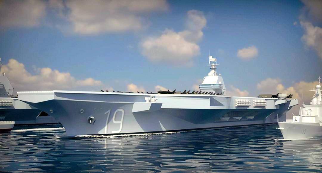 福建舰刚入列,004核航母就传来好消息?排水量或超10万吨,90架舰载机激光武器