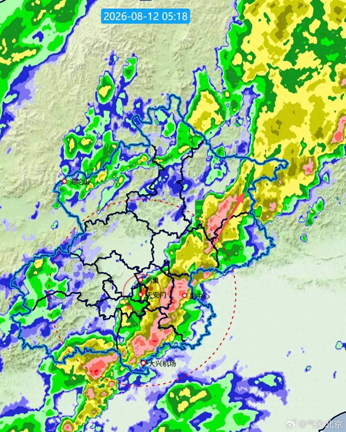 北京：未来1小时，降雨主要集中在这些地区，局地雨强较大